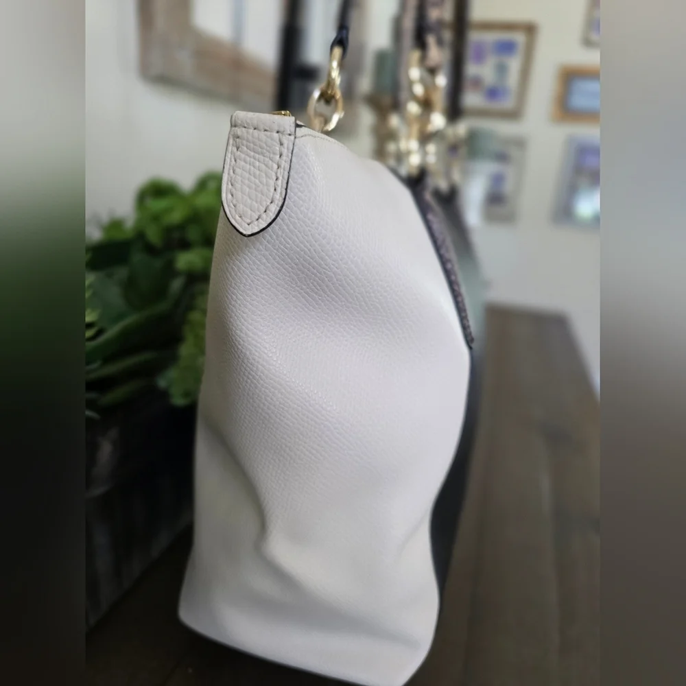 Coach Large Colorbock Leather Ava Tote With Snakeskin Embossed Handles - Picture 5 of 11